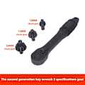 Miniatyrbild 1 av 11: Borrfutter-nyckelsats, 2-i-1 Svart Snabb Spärrborrfutter-nyckel Wrench * 1pcs * 3 * gear 1set