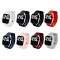 Miniatyrbild 4 av 11: LED Elektronisk Klocka Mode Regnbåge Fyrkantig Silikonklocka Studentarmband Fitness Mode J5O4 Red One size