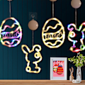 Miniatyrbild 10 av 11: 1 st Påsk Fönsterlampor Hängande Kanin Inomhus LED Sugpropp Hängande Lampa X3O3 egg Colorful light