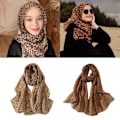 Miniatyrbild 3 av 11: Leopard Chiffon Scarf Strand Wrap Sjal, Animal Print Scarf Fashio pink 50*160cm