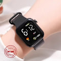 Miniatyrbild 7 av 11: LED Elektronisk Klocka Mode Regnbåge Fyrkantig Silikonklocka Studentarmband Fitness Mode J5O4 Red One size