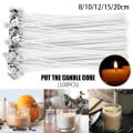 Miniatyrbild 3 av 11: 100x Candle Wicks bomullskärna förvaxad med uppbärare för Cand 15cm One-size