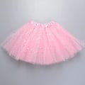 Miniatyrbild 6 av 11: Glitter Barn Mesh Kjol Flickors Dansuppvisning Halv Kjol M5Y7 Kropp L4L5 Pink 1pcs