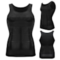 Miniatyrbild 3 av 11: Herr Underkläder Slimmande Kroppsformande Väst Bröstkompressionströja Formare Midja Abs Mage Tank Top Undertröja Magekontroll black M