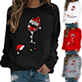 Miniatyrbillede 2 af 5: Dame Jul Langærmet Vinter Sweatshirt Grey L