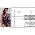 Miniatyrbillede 3 af 3: Plus Size Damer Stribet Badedragt i Ét Stykke Monokini Multi 2XL