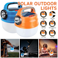Pikkukuva 1 / 5: Aurinko LED Lyhty Taskulamppu USB Ladattava Ulkoilu Retkeily Telttavalot Orange
