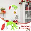 Miniatyrbild 2 av 6: Julstövare Handgjord Utskurna Julstövare Grinch Hand Dekoration Right Hand