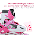 Miniatyrbild 4 av 9: Inlineskates, justerbara rullskridskor, inlinehjul med ljus, rullskridskor, inliner, justerbar storlek 26-41, trippelt skydd Pink L
