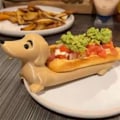 Miniatyrbilde 2 av 2: Pølsehundbrett, Dachshundbrett, Sushi Serveringsbrett Godteriskål Dachshund Middagstallerken, Morsomt Pølsehundbrett, for Godteri, Snacks Light Brown