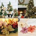 Miniatyrbild 3 av 3: Julgranspynt 10 st Konstgjorda Blommor Bröllopsdekoration champagne 10PCS