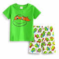 Miniatyrbild 1 av 3: Teenage Mutant Ninja Turtles Barnkläder för Barn, Kortärmad Topp och Shorts, Sovkläder Set #3 110cm