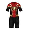 Miniatyrbild 1 av 5: Pojkars Superhjälte Kläder, Pojkars Kortärmade Helkroppsbaddräkter, Sommar Snabbtorkande Spiderman Zip Up Helkroppsbaddräkter för Barn D S