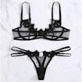 Miniatyrbilde 2 av 3: Dame Blonde Undertøysett Push Up BH Truser Underbukser M