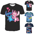 Miniatyrbild 2 av 5: Lilo & Stitch Barn T-shirt Sommar Casual Kortärmad Tryckt Tee Toppar Fans Pojkar Flickor Jul Födelsedagspresent B 140cm