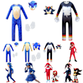 Miniatyrbild 1 av 5: Sonic The Hedgehog Cosplay Halloween Kläder för Barn Pojkar Flickor Shadow Jumpsuit + Mask + Handskar 3-4 år = EU 92-98
