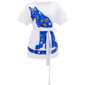 Pikkukuva 1 / 5: ABBA 70-luvun Agnetha Cosplay -asu Naisten T-paita Vyö Asut Halloween-asu Blue XS