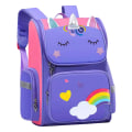 Miniatyrbild 6 av 6: Barn Skolväska Cartoon 3D Unicorn Ryggsäckar Vattentät Purple Large
