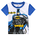 Miniatyrbild 1 av 4: Superman Batman Flickor Pojkar Tecknad Tryckt T-shirt Sommar Kortärmad Tröja Bomull Rundhalsad Topp #2 95cm