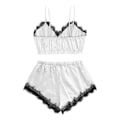 Miniatyrbild 4 av 4: Sext  Nattlinne Cami Topp Underkläder Set för Kvinnor White M