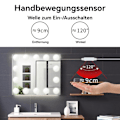 Miniatyrbild 9 av 10: Spegelbelysning, 14 Hollywood LED-spegellampor med sensorbrytare, 3 färger, dimbar kosmetikspegel, flexibel DIY LED-remsa, med USB-kabel