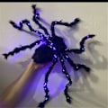 Miniatyrbillede 4 af 5: Halloween Edderkoppespind Dekorationer Lysende Kæmpe Edderkop Indretning 30cm