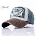 Miniatyrbild 1 av 3: Unisex Solhatt Denimhatt Distressed Vintage Trucker Basebollkeps Justerbar Coffee brim