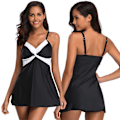 Miniatyrbillede 2 af 5: Dame Badedragt Tankini Boy Shorts Sæt Badetøj Sort Black M