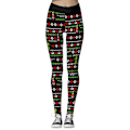 Miniatyrbillede 1 af 4: Højtaljede juleleggings til kvinder med striber B L