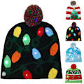 Pikkukuva 2 / 3: LED-jouluneulepipo, unisex, talvinen neulepipo D