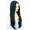 Miniatyrbillede 3 af 5: Adams' Mor Cosplay Paryk Dame Lang Sort Glat Paryk Halloween