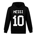 Miniatyrbild 1 av 3: Barn Pojkars Lös Huvtröja Messi Långärmad Huvtröja Kläder Toppar Black 140cm
