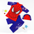 Miniatyrbild 1 av 3: Marvel Spider-Man Tryckt Pojkars 3-Delars Baddräkt Badkläder Strandkläder Simdräkt Toppar Shorts Hatt Set Blue 2XL
