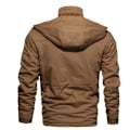Miniatyrbillede 3 af 3: Herre Lynlås Hættetrøje Casual Hættetrøje Fleece Jakke Mode Løs Bjergbestigning Top Khaki M