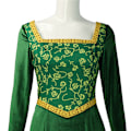 Miniatyrbild 6 av 8: 2024 Anime Shrek Cosplay Prinsessan Fiona Kostym Vuxna Kvinnor Sexig Kvadratisk Hals Utskrift Slim Fit Klänning Festival Karneval Festkläder S