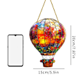 Miniatyrbild 2 av 7: Varmluftsballong Sollampa Med Flimmerande Ljus, Utomhus Solhängande Lampor Vattentät För Trädgård Gräsmatta Patio
