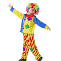 Miniatyrbild 1 av 5: Clownkostym för barn - Joker Karneval Partyföreställning Outfit Roliga Cirkus Kläder M
