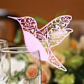 Miniatyrbillede 3 af 5: 60 stk. Bryllupsvinglas Indsætningskort / Fugle Papirklip Form / 60 Pink 60 PCS