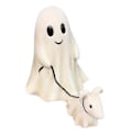 Miniatyrbillede 2 af 5: Festival Spøgelse Går Tur Med Sin Spøgelseshund 2024 Opgradering Søde Spøgelse Spøgelseshund Halloween Statue Sjov Halloween Figur Hjem Boys