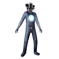 Miniatyrbillede 1 af 3: Halloween Voksen Cosplay Kostumer Skibidi Toilet TV Jumpsuit Maske B 190cm