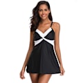 Miniatyrbillede 5 af 5: Dame Badedragt Tankini Boy Shorts Sæt Badetøj Sort Black 4XL
