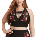 Miniatyrbild 4 av 5: Plus Size Damkläder Högmidjad Baddräkt Ros Bikini Set Baddräkt Black 4XL