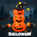 Pikkukuva 3 / 5: Halloween puhallettava kurpitsakeinukoriste, vahva ja tukeva ulkokäyttöön, tee-se-itse-koristeluun Pumpkin
