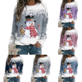 Miniatyrbilde 2 av 3: Juletopper for kvinner Snømann Gensere Langermet Bluse D XL