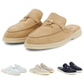Miniatyrbild 6 av 8: LORO PIANA Charms Walk Utsmyckade Mockamules Tofflor Apricot 38
