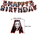 Pikkukuva 5 / 5: Halloween-teemaiset syntymäpäiväjuhlakoristeet, bannerit, ilmapallot