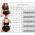 Miniatyrbild 5 av 5: Plus Size Damkläder Högmidjad Baddräkt Ros Bikini Set Baddräkt Black 4XL