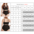 Miniatyrbild 5 av 5: Plus Size Damkläder Högmidjad Baddräkt Ros Bikini Set Baddräkt Black XL