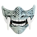 Miniatyrbillede 1 af 2: Halv Ansigt Prajna Maske Segl Rød Japansk Maske Cosplay White