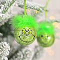 Pikkukuva 4 / 5: 12 KPL Suuria Söpöjä Grinch Joulukuusen Koristeita Hämärällä Vihreällä Tukalla, Grinch Joulupallot Joulupallokoristeet Grinch Joulukoristeet 12PCS